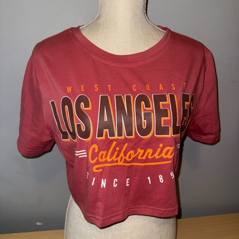 ROMWE Red Graphic Crop Top